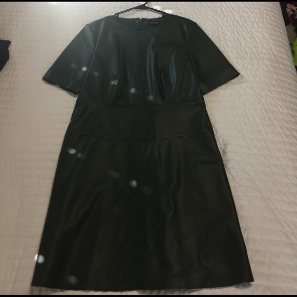 Topshop Dresses - Topshop Forest Green Faux Leather Dress Topshop Dresses - Topshop Forest Green Faux Leather Dress