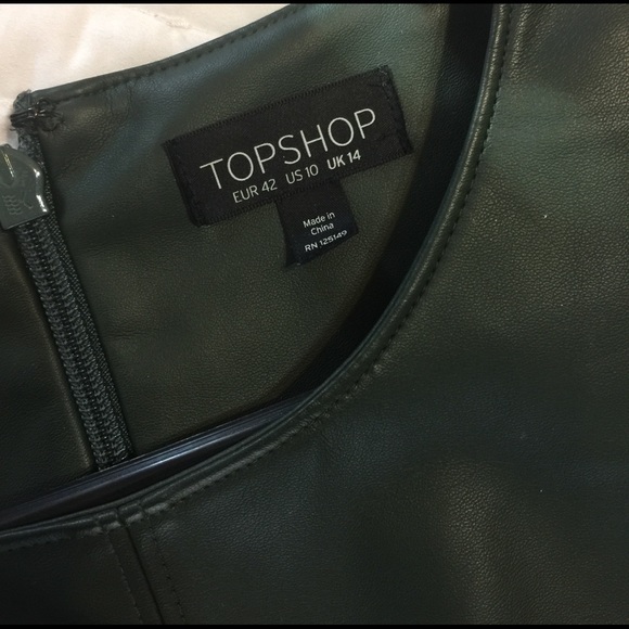 Topshop Dresses - Topshop Forest Green Faux Leather Dress Topshop Dresses - Topshop Forest Green Faux Leather Dress