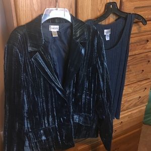 Chicos Teal Jacket and sweater tank sz 2