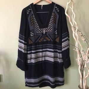 Free People Embroidered Bell Sleeve Mini