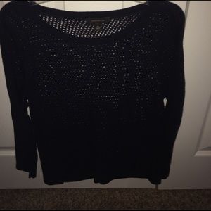 Blue mesh sweater