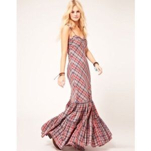 Ralph Lauren Plaid Maxi Ruffle Dress