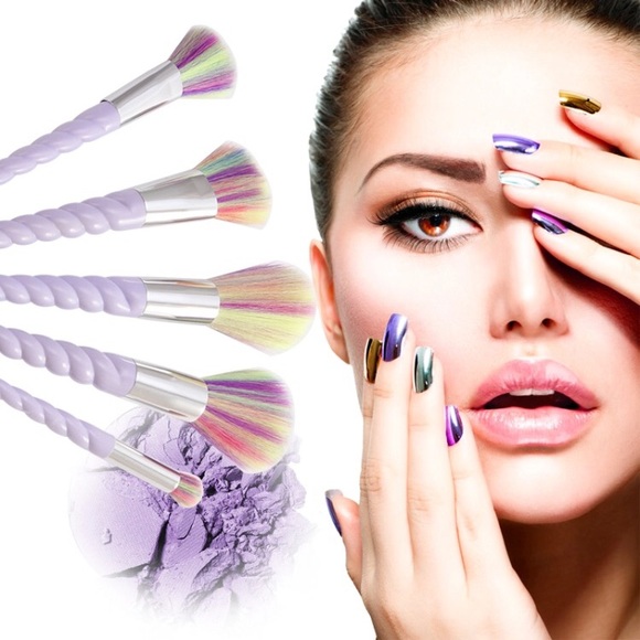 ❗️one left❗️🎉3xHP🎉Unicorn Makeup Brush Set - Picture 2 of 6