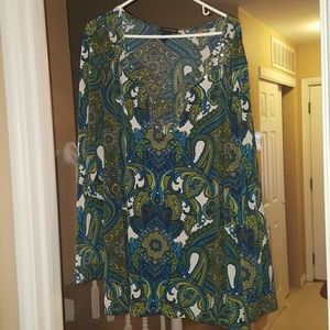 Gorgeous Green/Blue Paisley Blouse - 26/28