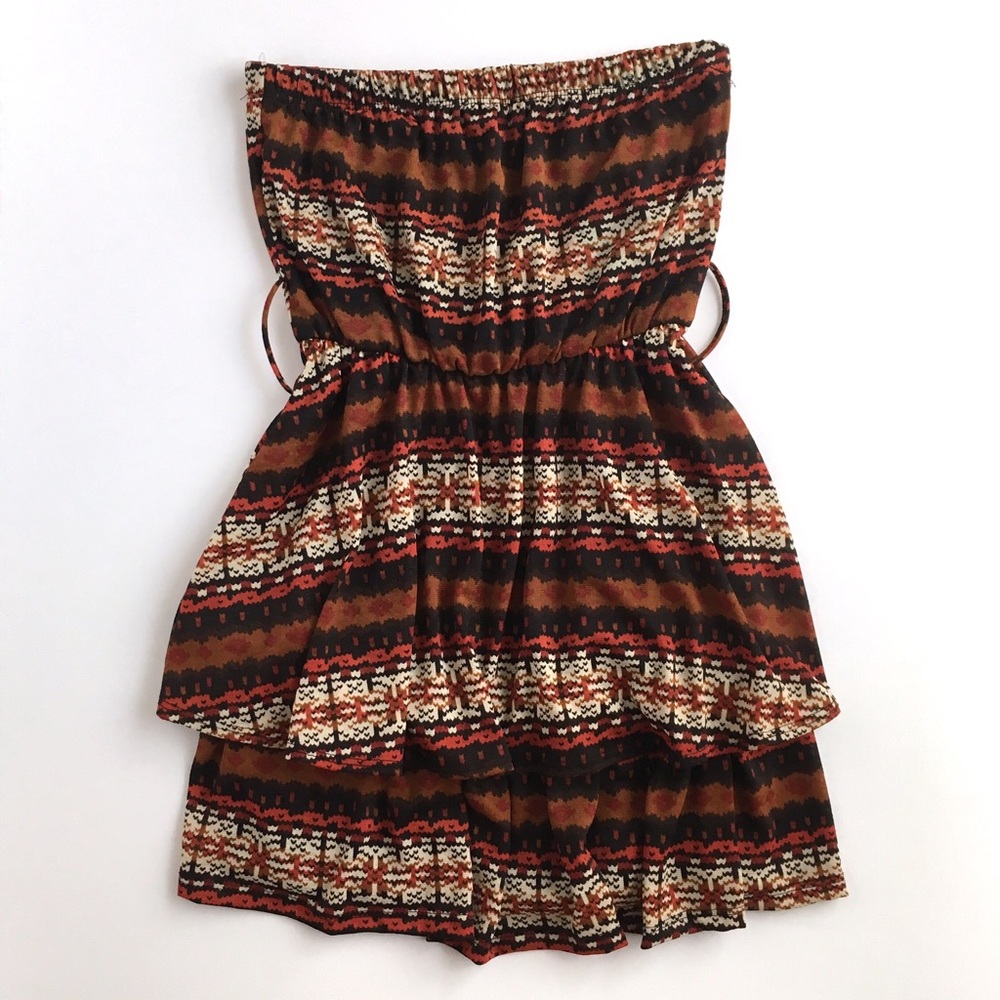 Bebe Printed Tiered Dress
