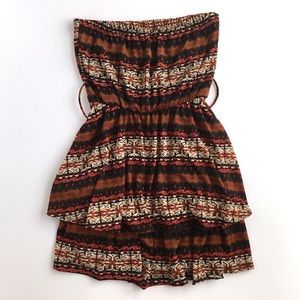 Bebe Printed Tiered Dress