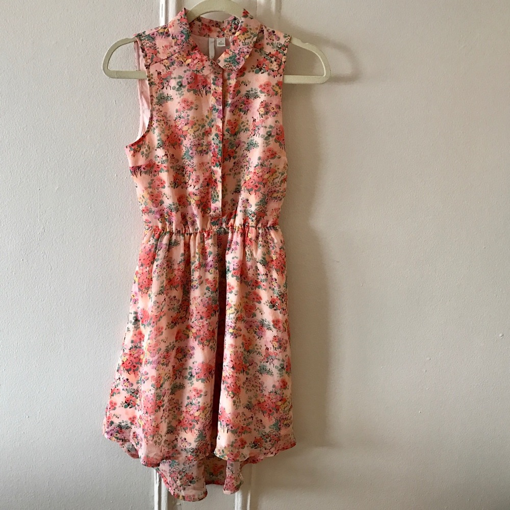 Pink floral LC Lauren Conrad dress with belt