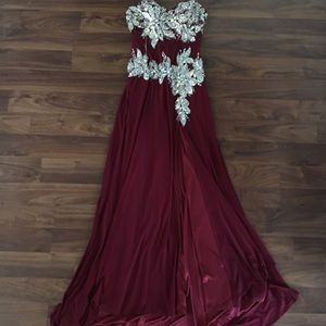 Burgundy prom dress