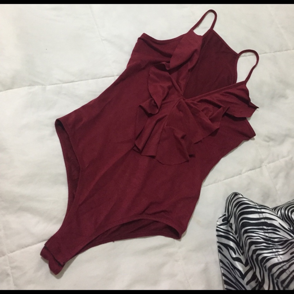 Suede body suit