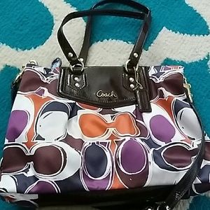 Orange/brown /purple COACH bag