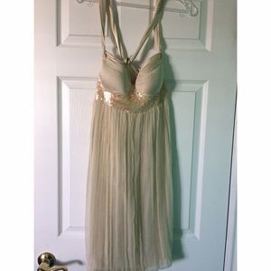 Vintage Cream sequin short gown.