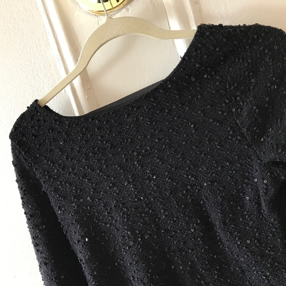 Jennifer Lopez black sequence long sleeve sweater