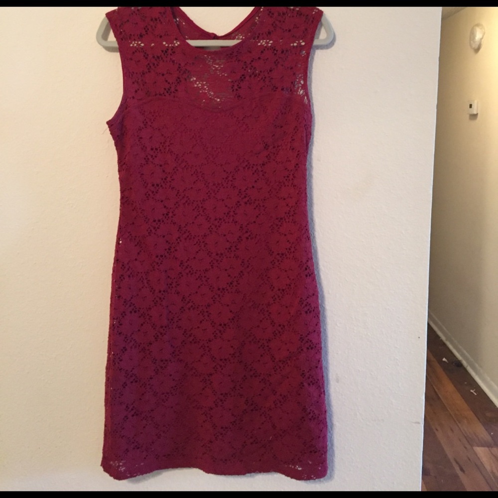 Maroon lace dress