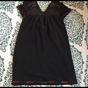 Madewell embroidered black dress