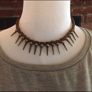 Edgy spike choker necklace