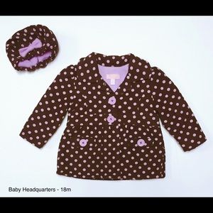 Baby Headquarters Polka Dot Coat/Hat - 18m