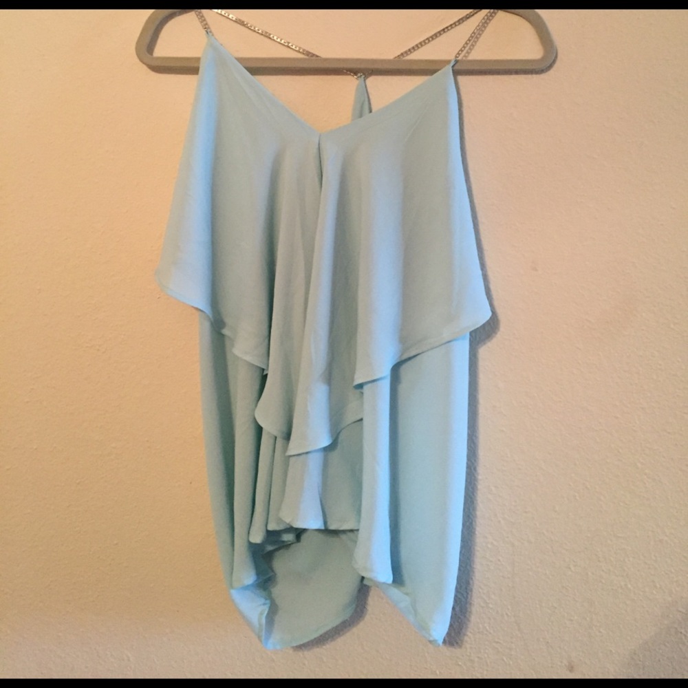 Blue metal strap flowy camisole