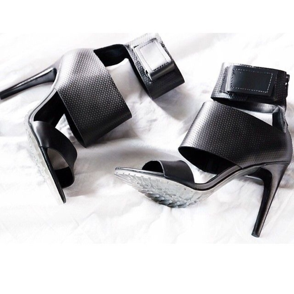Tibi Black Leather Heels