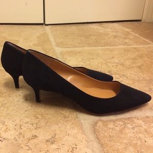 j. crew suede black kitten heels Brand New