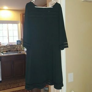 Structured Hunter Green Skater Dress - 28