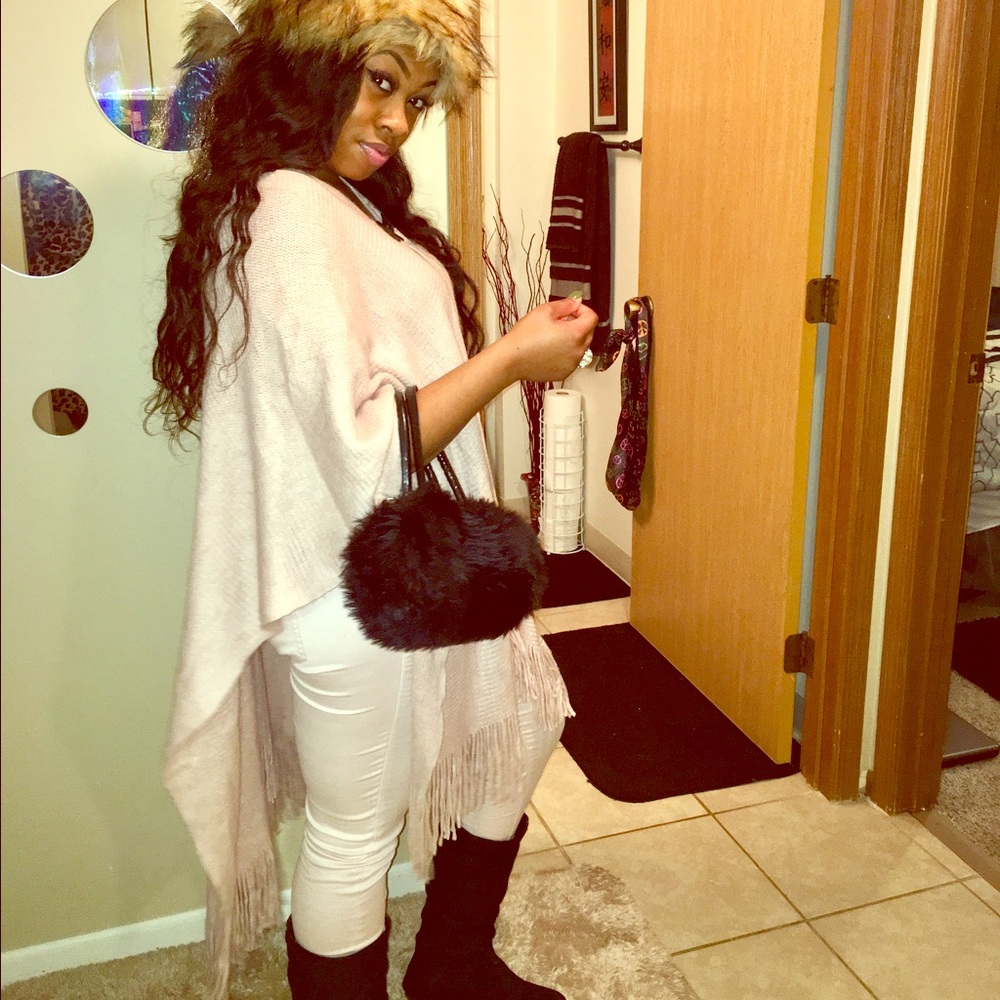 fringe cape Shaw (Calvin Klein)