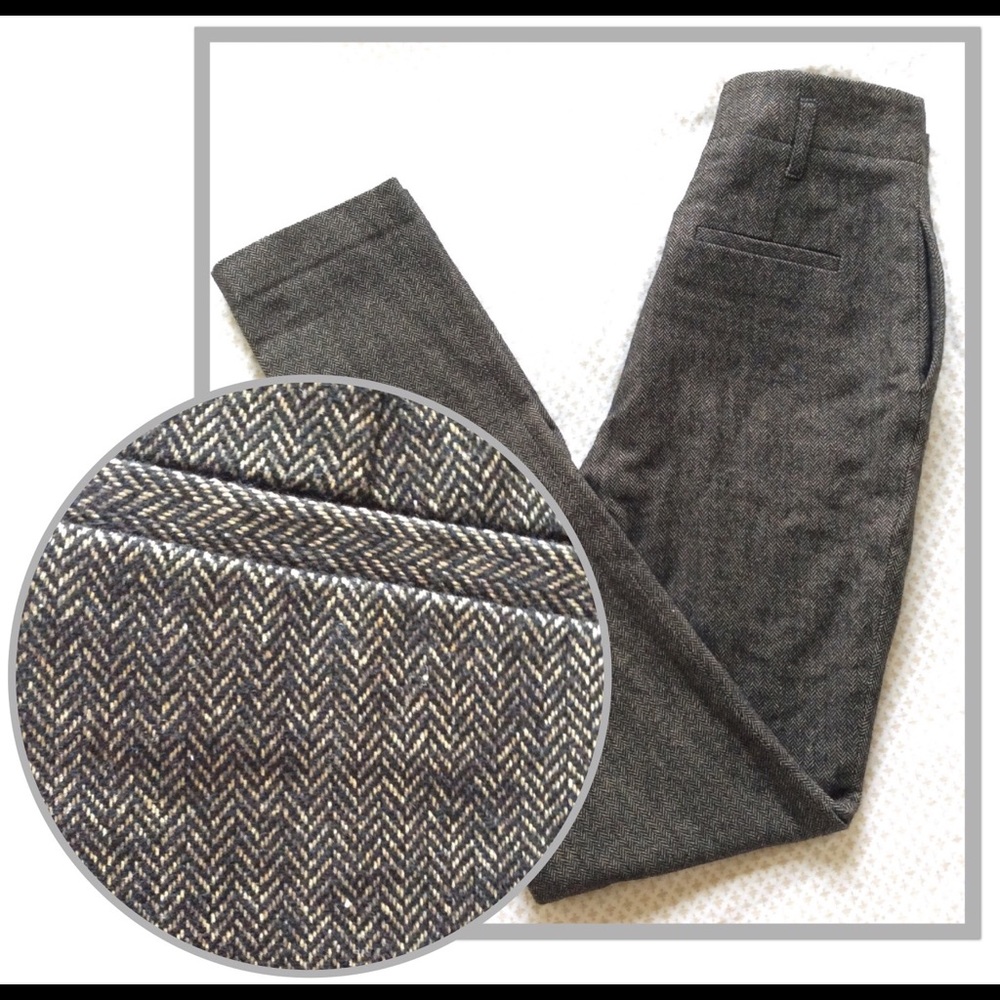 Alice + Olivia Brown Herringbone Pants Highwaisted