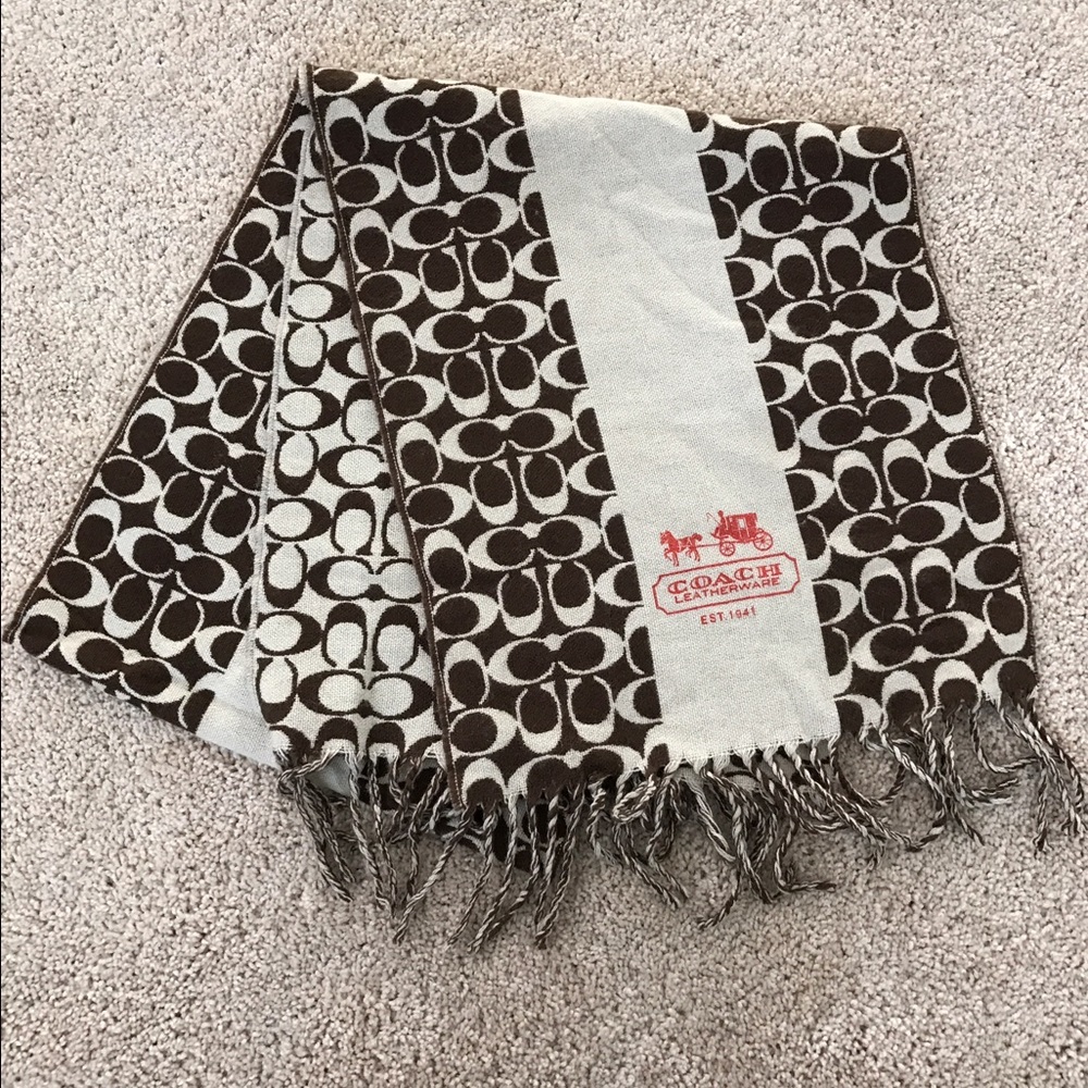 Coach Monogram Cashmere/Wool Scarf