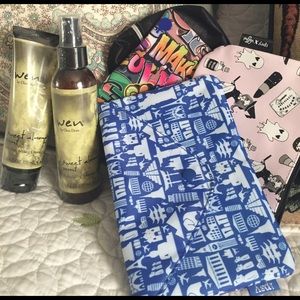 Wen products with makeup bags