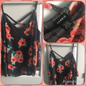 Torrid Poppy Criss-Cross Top