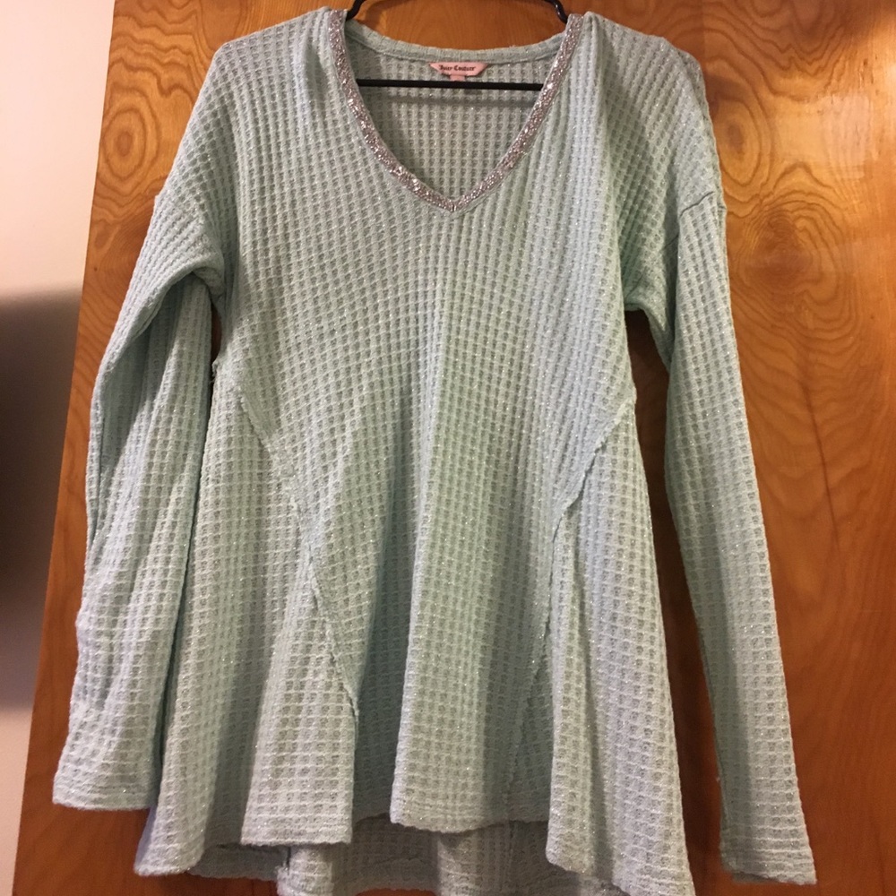 Girly light green juice couture top