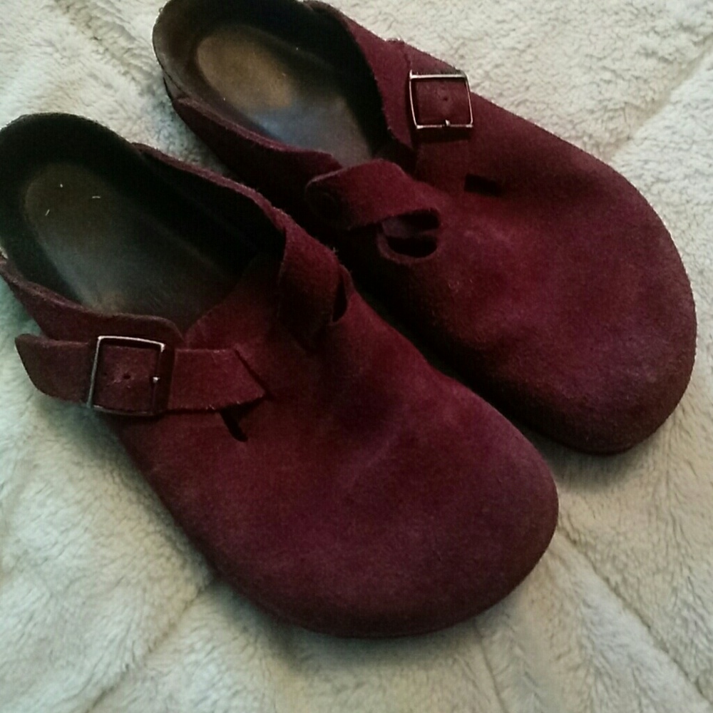 * Birkenstocks * Burgundy clog style