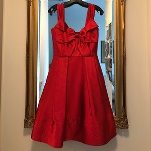 Oscar de la Renta red bow party dress