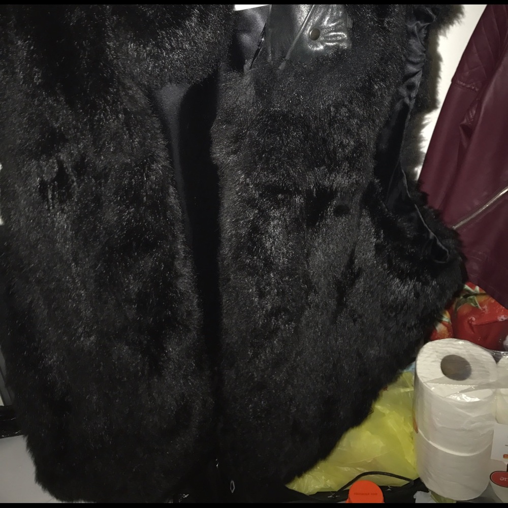 Fur leather vest