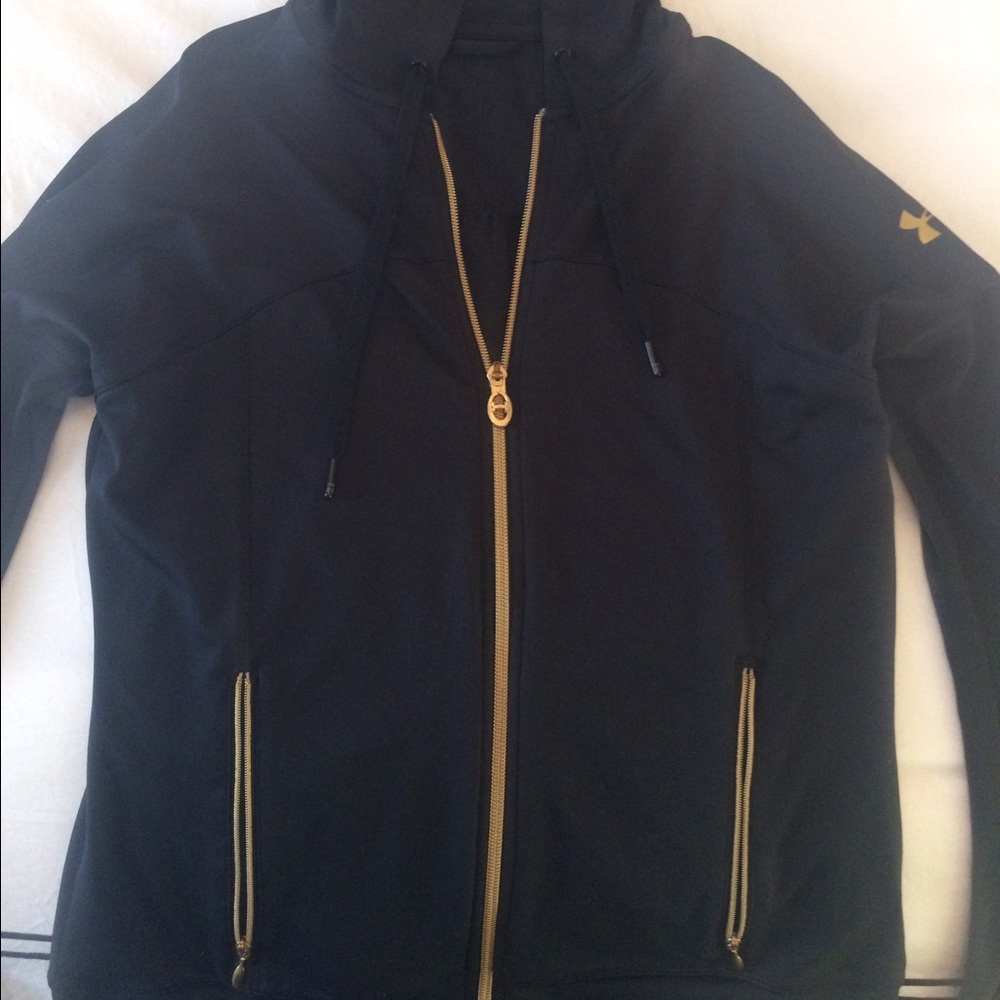 NWOT Under Armour Black and Gold Zip Up Hoodie