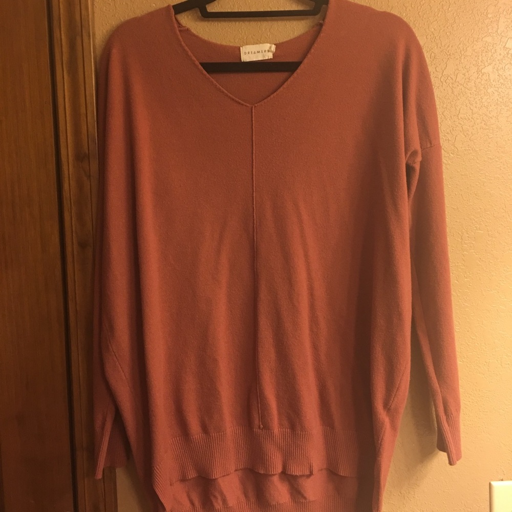 Butter V-Neck Sweater-Indian Red