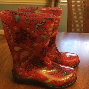 Women's Red Paisley Print Sloggers