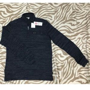 Calvin Klein Men Sweater Half Zip Black Blue Small
