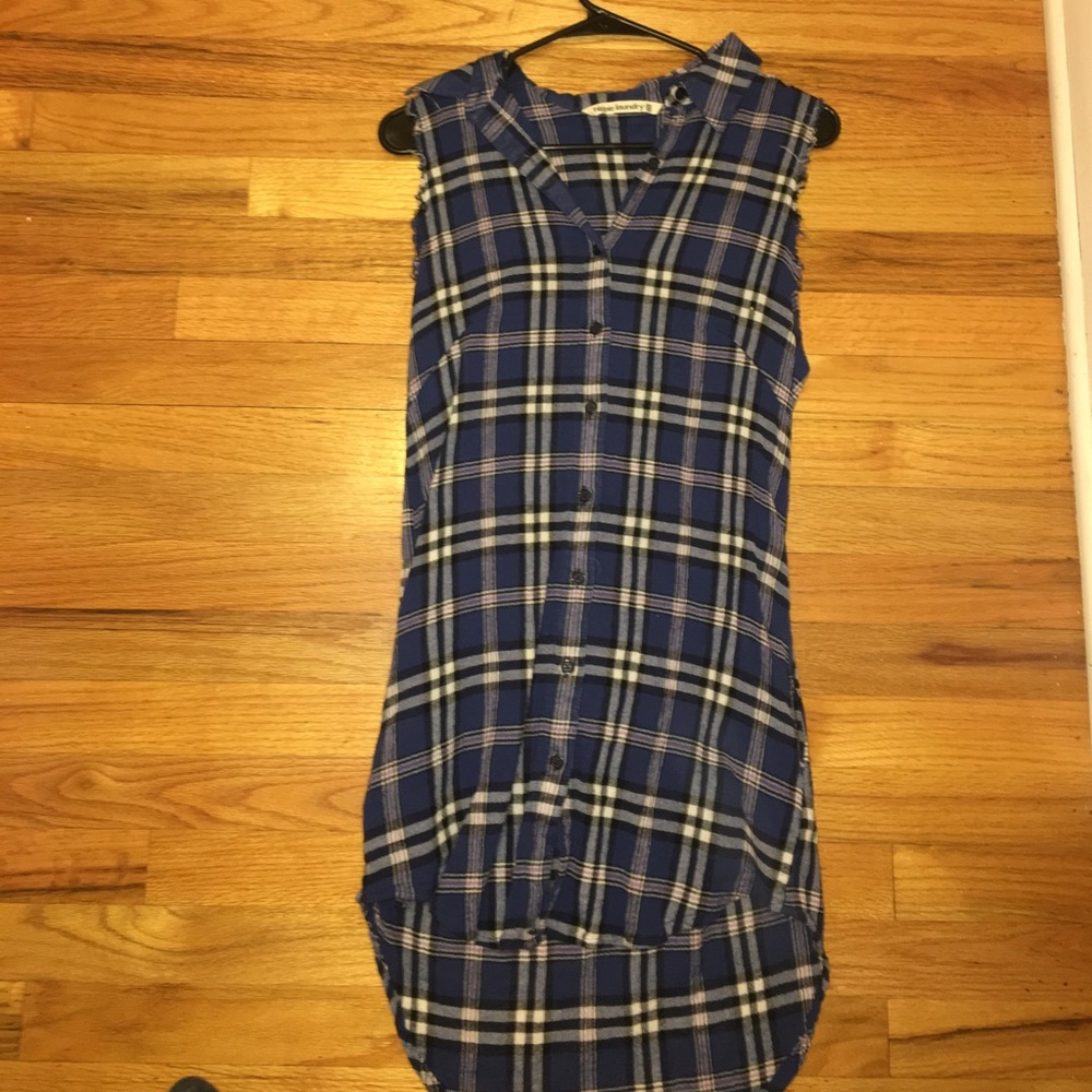 Long edgy plaid top- Hippie laundry