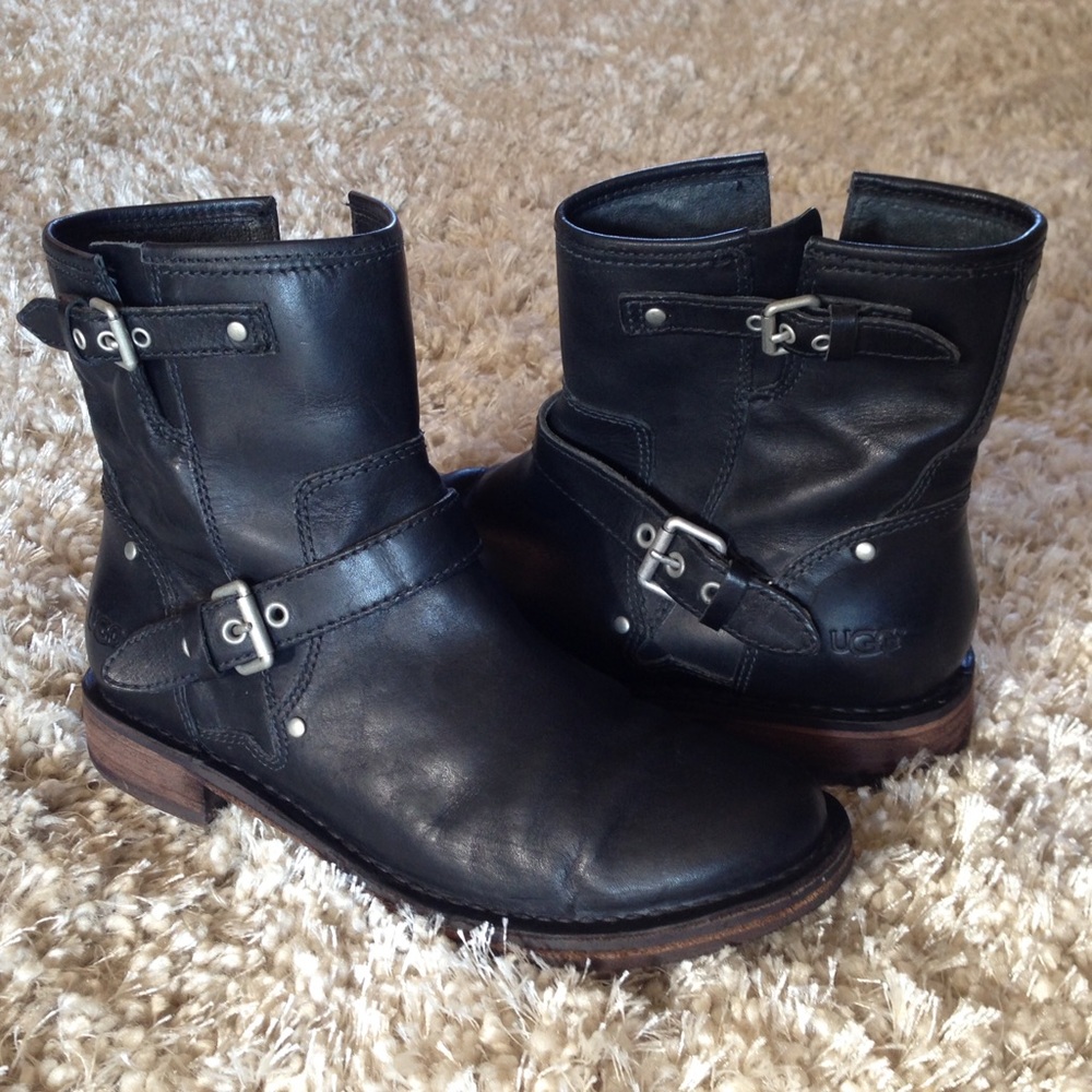 UGG Leather Ankle Biker/Combat Boot