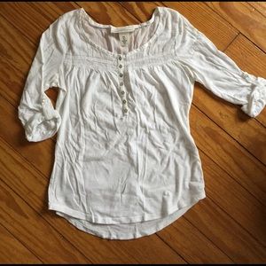 H&M White 3/4 length sleeve top