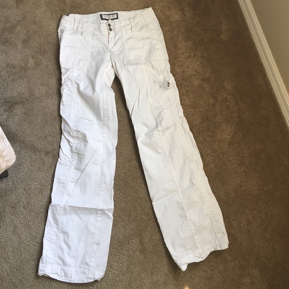 Abercrombie white cargo pants