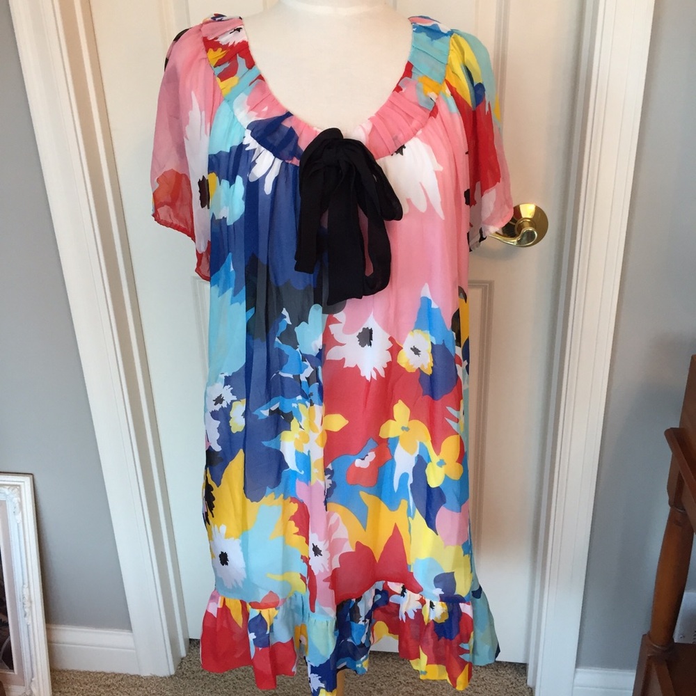 Kensie Multicolor Silk Floral Dress