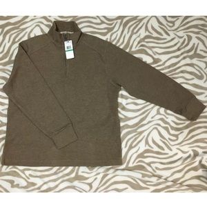 Calvin Klein Men Sweater Pullover Half Zip Tan