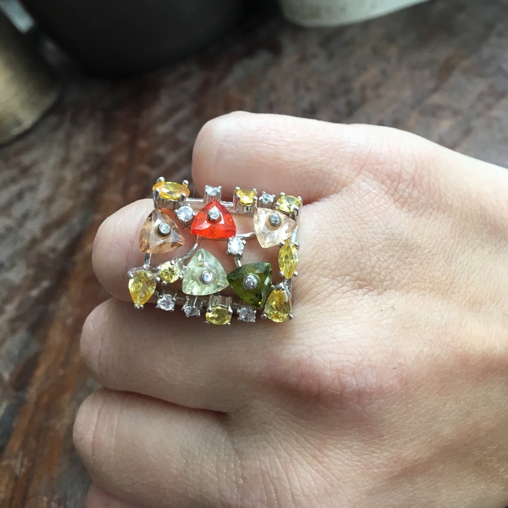 .925 Custom Made Statement Ring - image 1