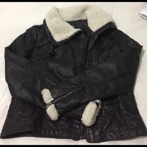 Faux leather + soft fur jacket
