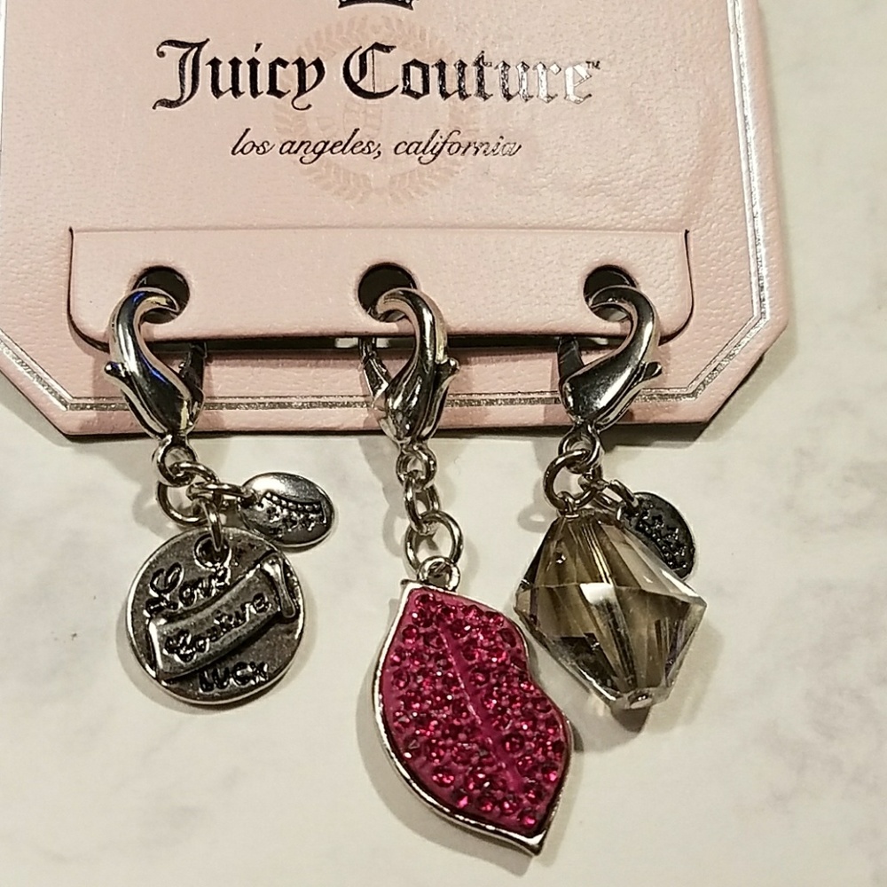 3 Juicy Couture Charms Red Lips, Round Love more