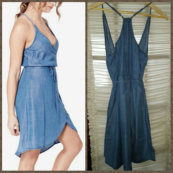 Love Stitch Chambray Denim Racer Back Dress - Picture 2 of 2