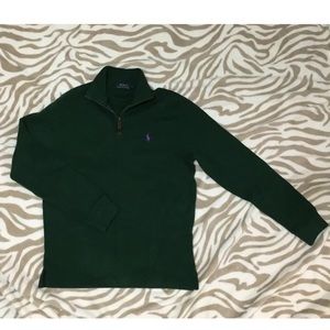 NWOT Polo Ralph Lauren Mens Half Zip Sweater Green
