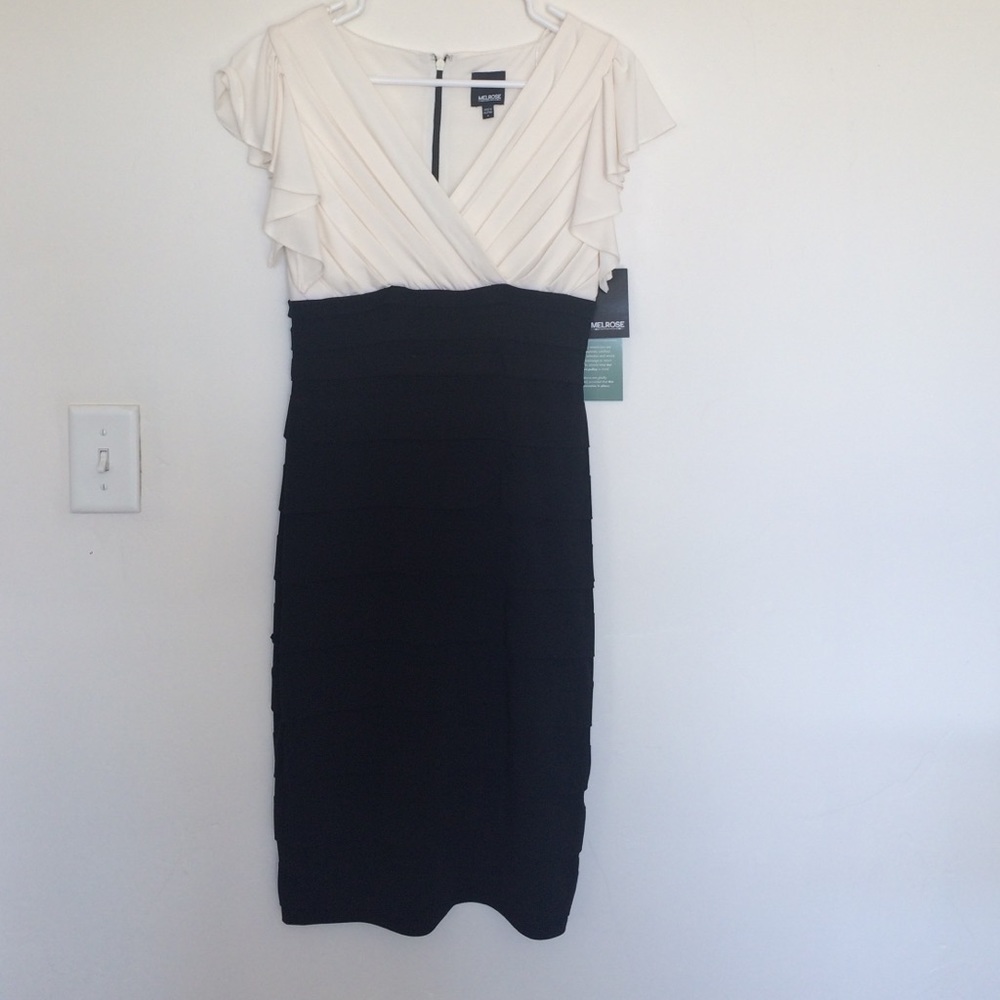 Cream and black dress