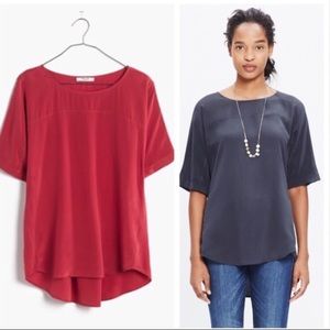 Madewell Silk Overlook Top (warm berry)